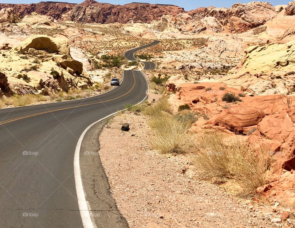 Taking a vacation drive just outside of Las Vegas, Nevada