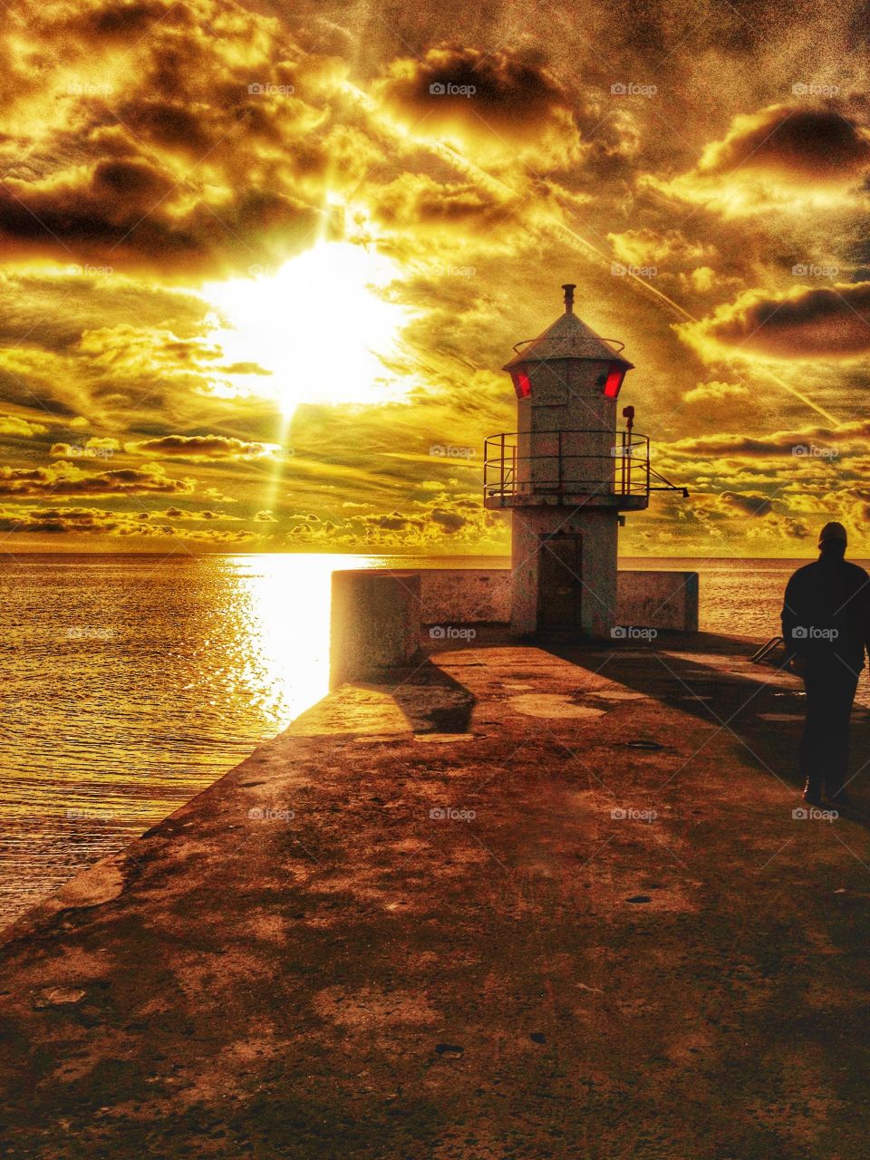 Lighthouse in sunset