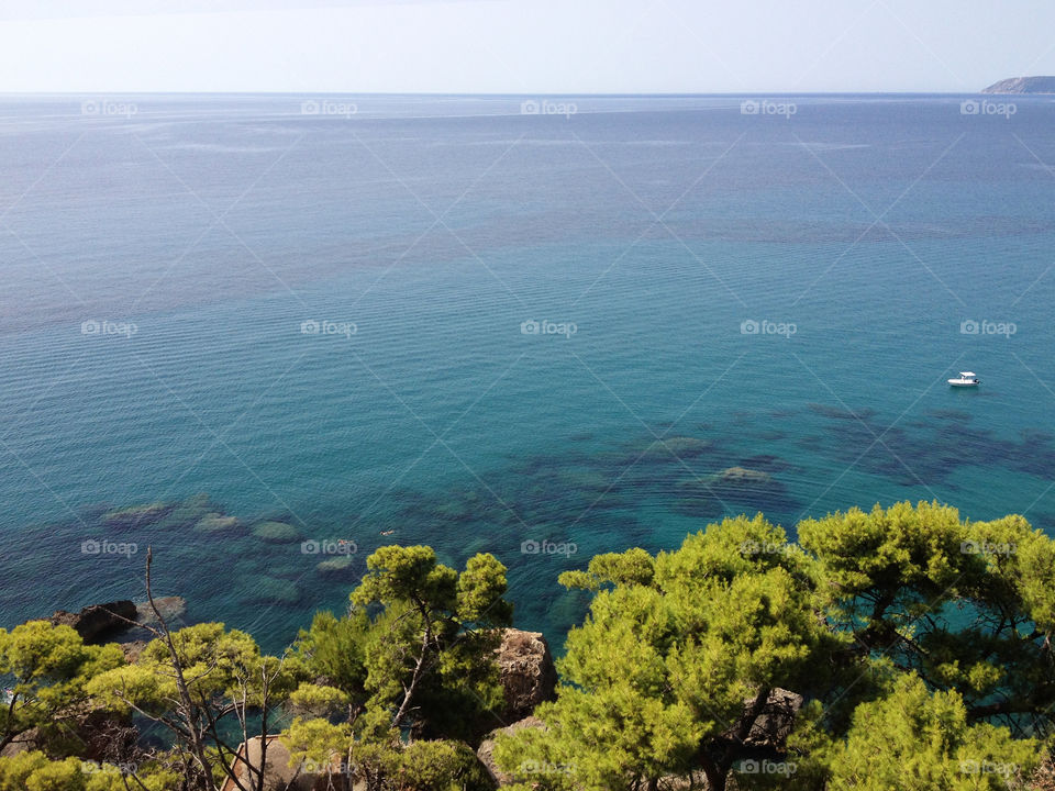 Beautiful blue waters of Koroni, Greece
