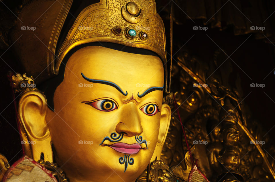 golden statue in the temple