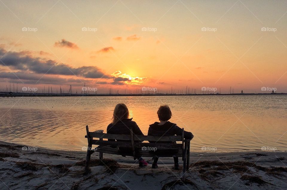 Two women on the bench