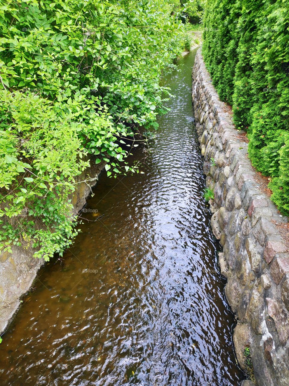 little river in a small German village