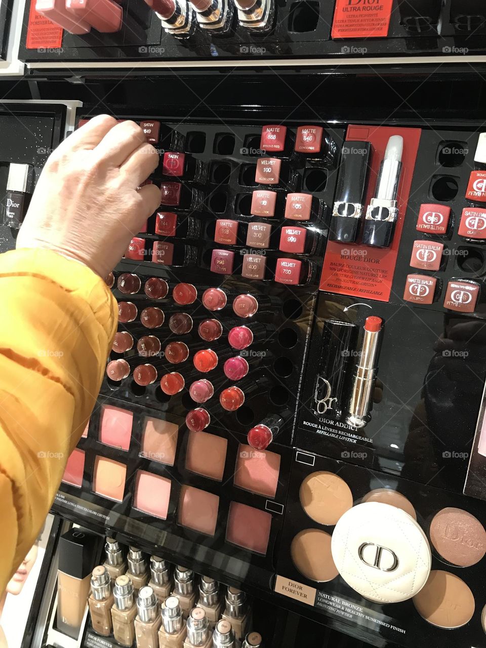 woman shopping for make-up