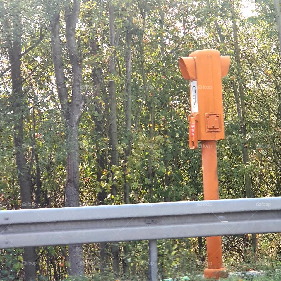 Talking pole along a motorway in Germany