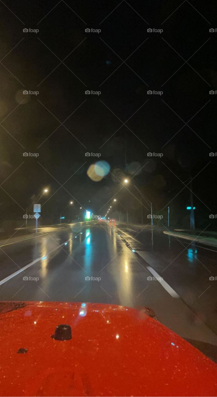 Late night drives after a rainy night