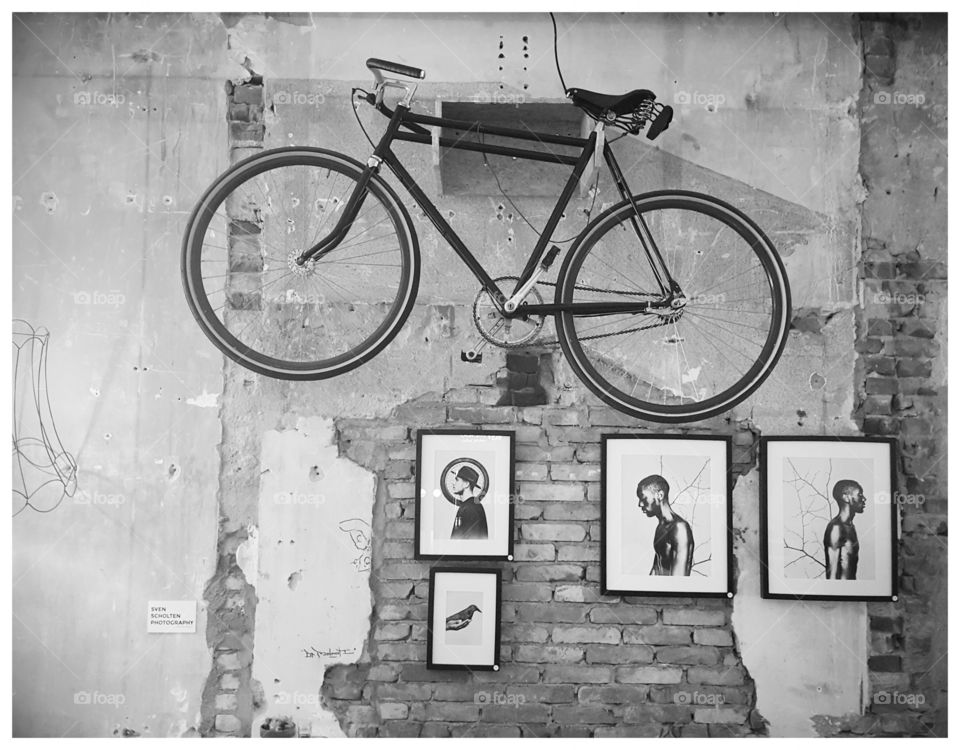 Restaurant in Holland. We just hang our bikes on the wall. That's how many we have!