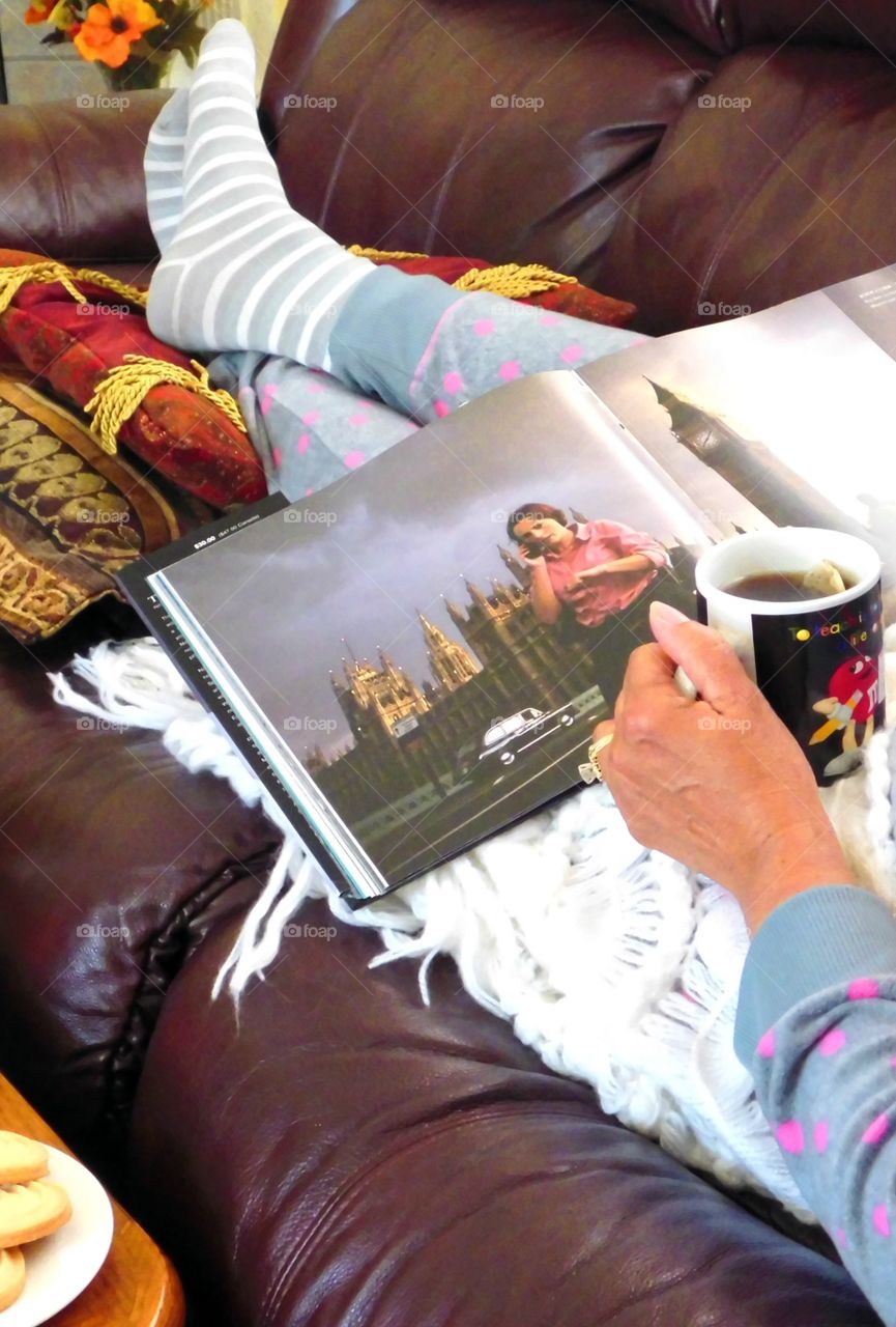 Cookies, tea, and a book that's all a need today 