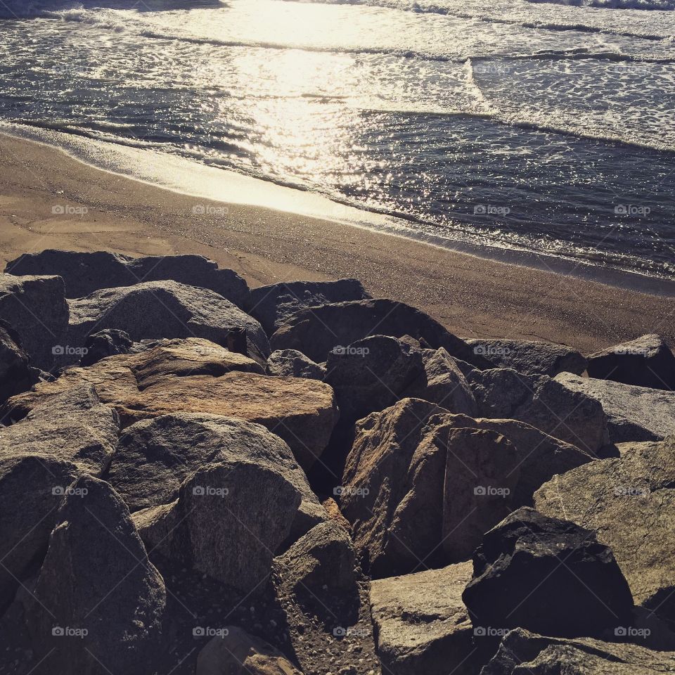 Sand, beach, rocks 