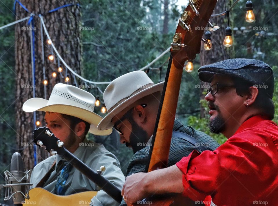 American Bluegrass Musicians. Musicians And Their Instruments In A Traditional American Bluegrass Band