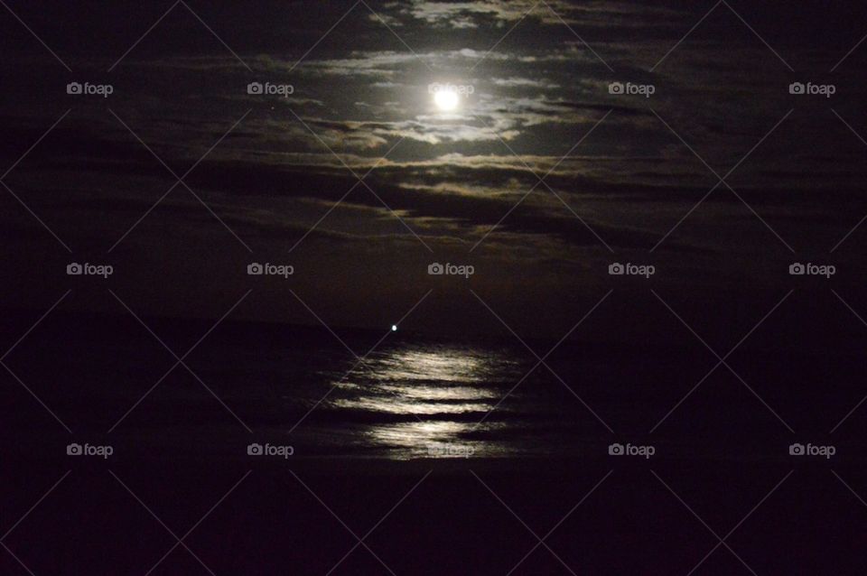 Moon over beach