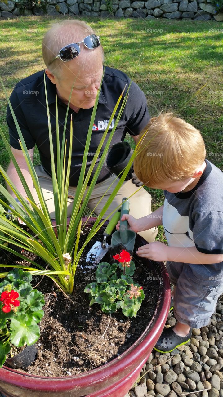 planting with grandpa 