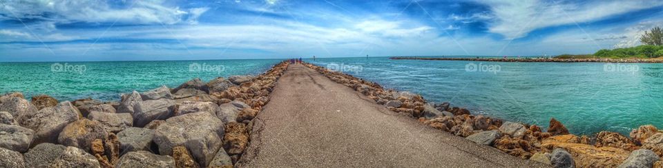 Scenic road at jetty