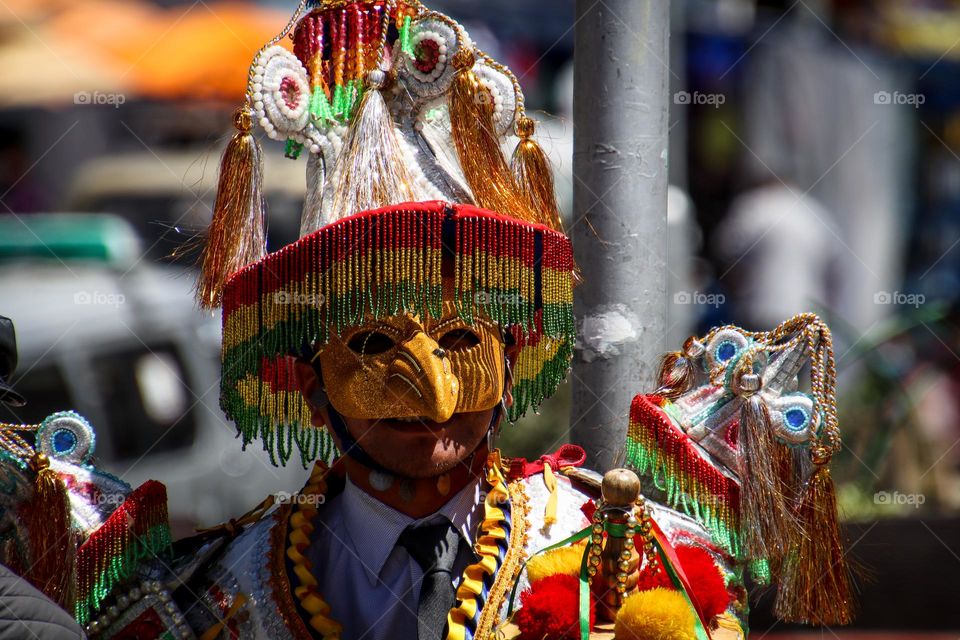 Man in a costume and mask