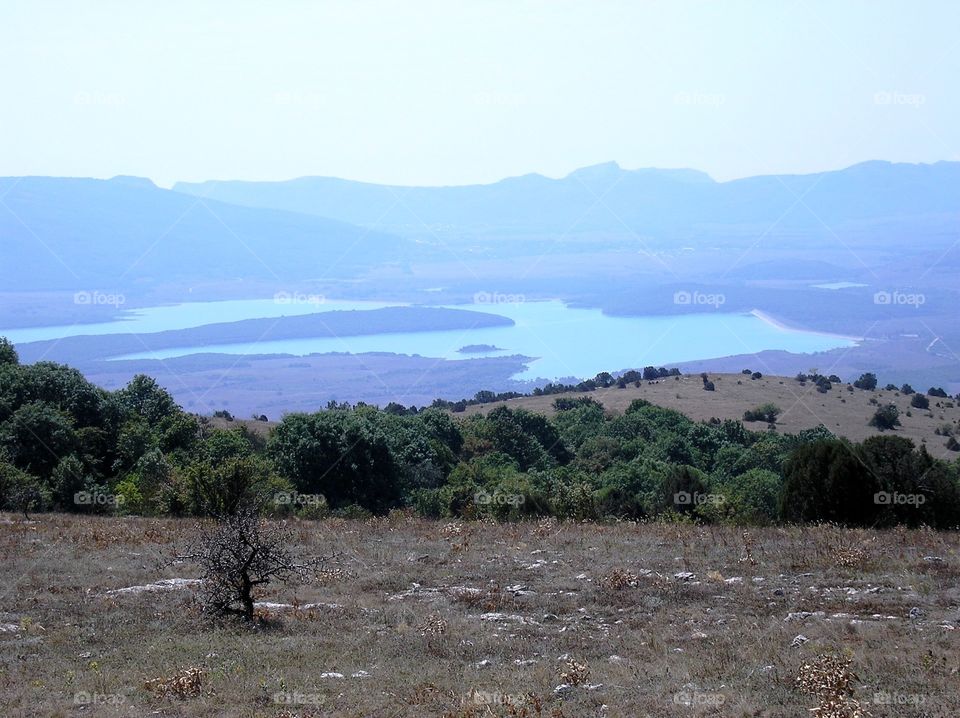 A view on lake in Crimean Mountains 