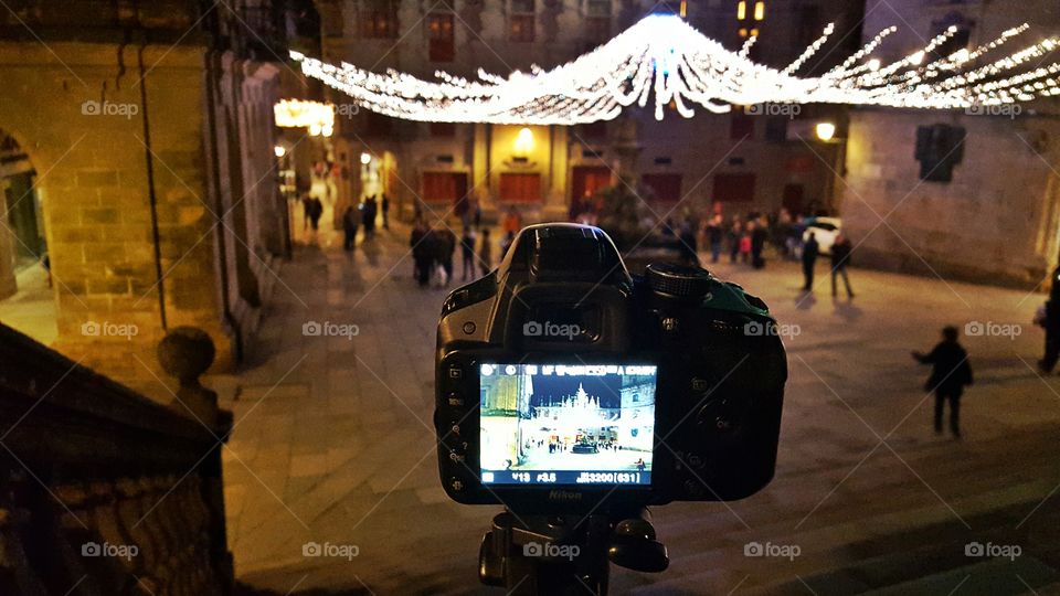 Photographing Plaza de Platerías at Christmas