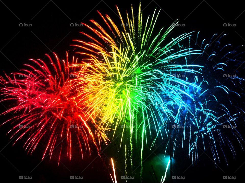 Fireworks in dazzling colors.