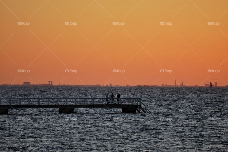 Jetty in sunset