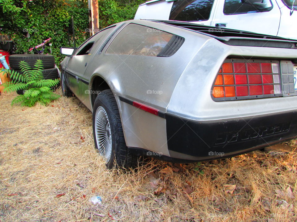 side view of a DeLorean