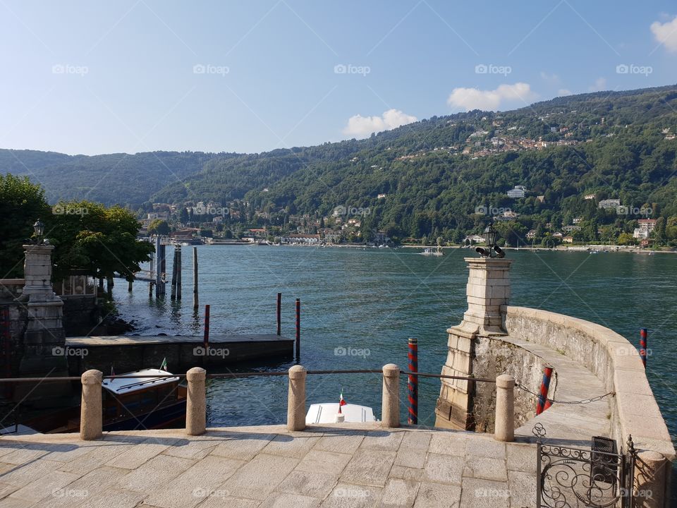 View from one of the harbours of Isola Bella