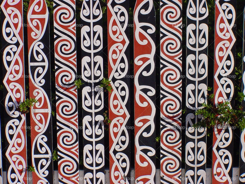 red white black fence by kshapley