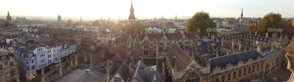 Panoramic view of Oxford, view of Brasenose College