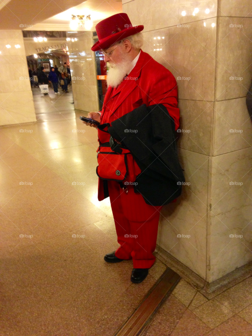 santa texting wishes to north pole grand central station by jeratan
