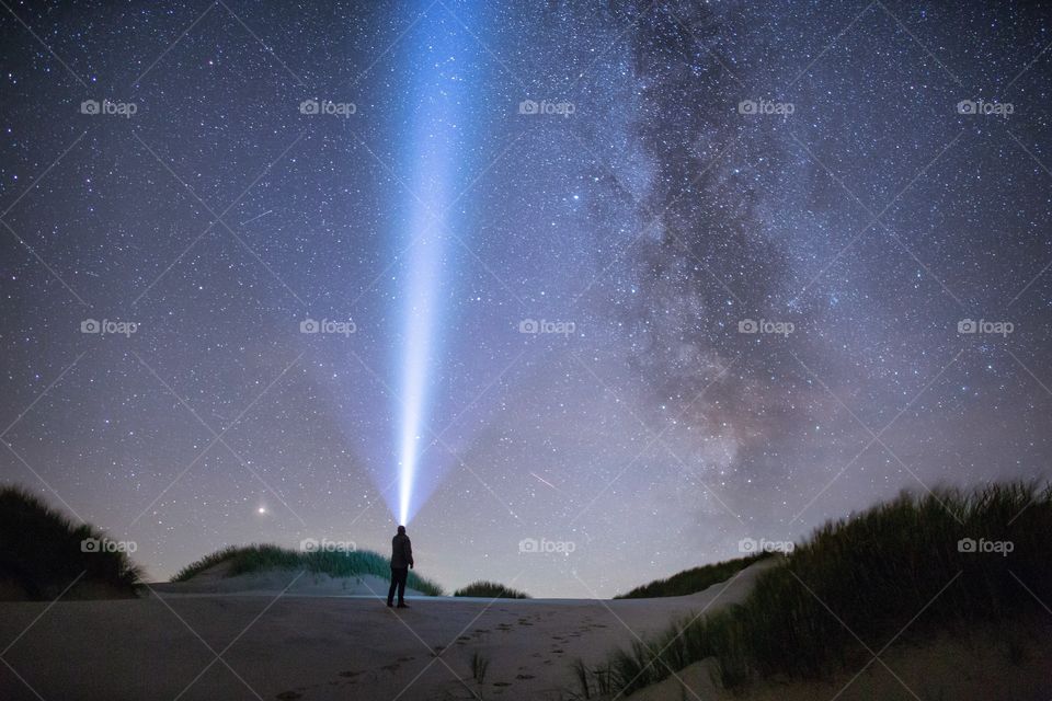 Anybody out there? I’d wish my flashlight could light up far away stars. I shot this on a cold winter night.