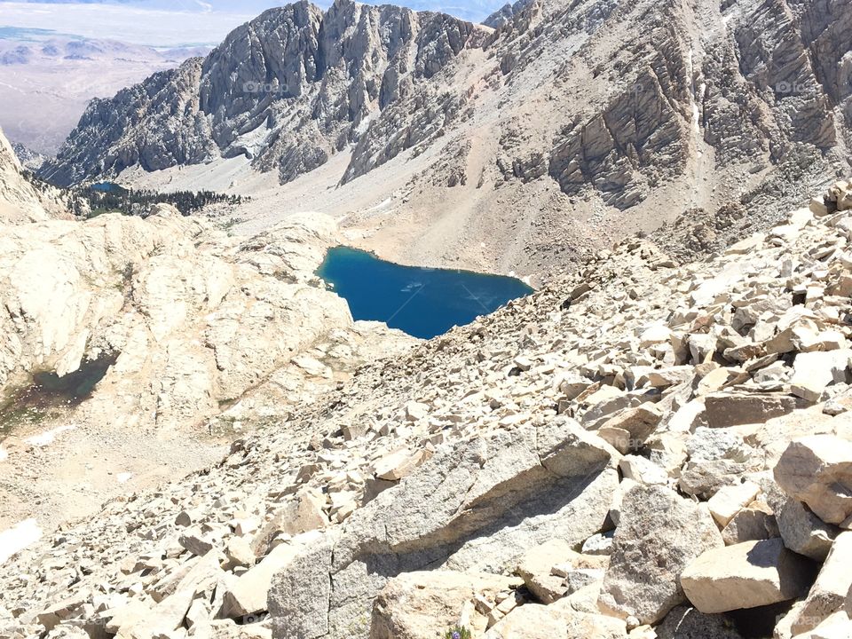 Lake on the way to the peak of Mt. Whitney 
