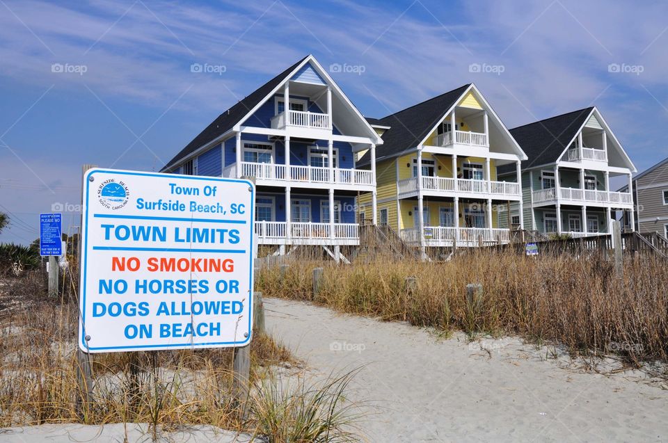 Row of beach homes 