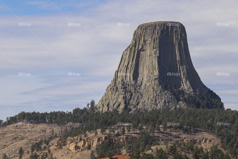 Devils Tower on a warm spring afternoon. 