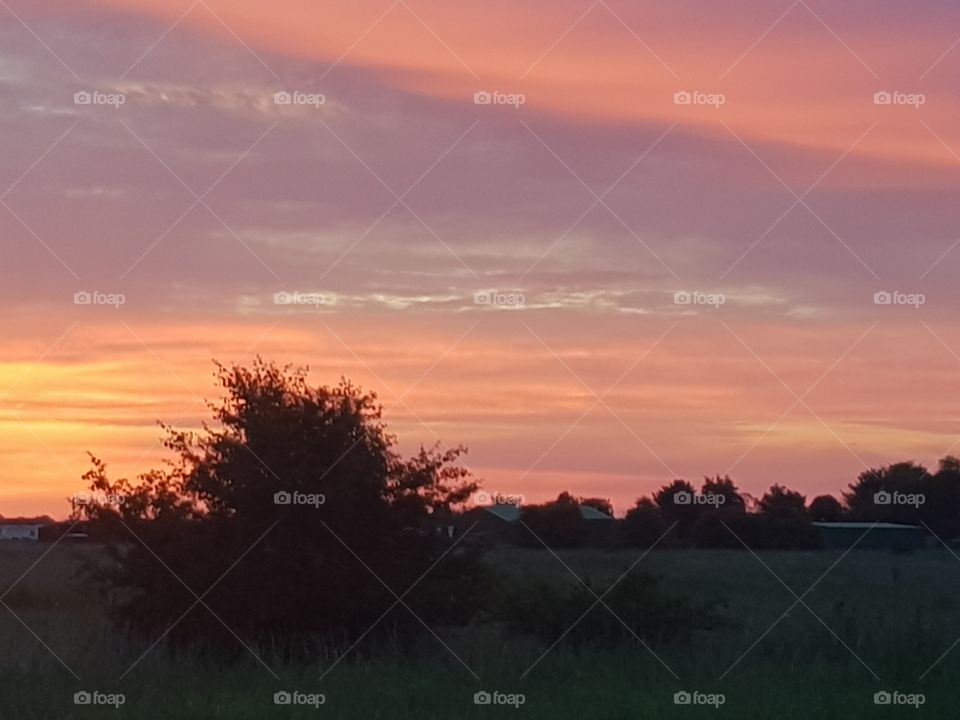 Red sky in the morning shepherds warning, morning sunrise