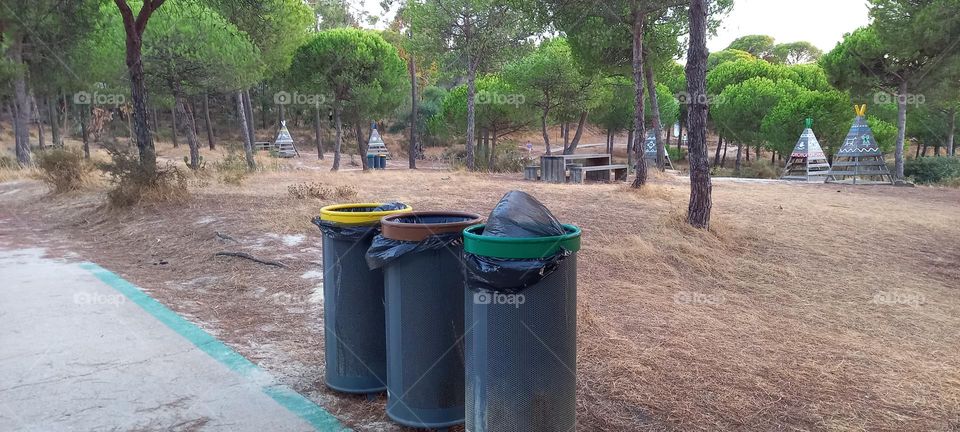 Reciclando en el parque