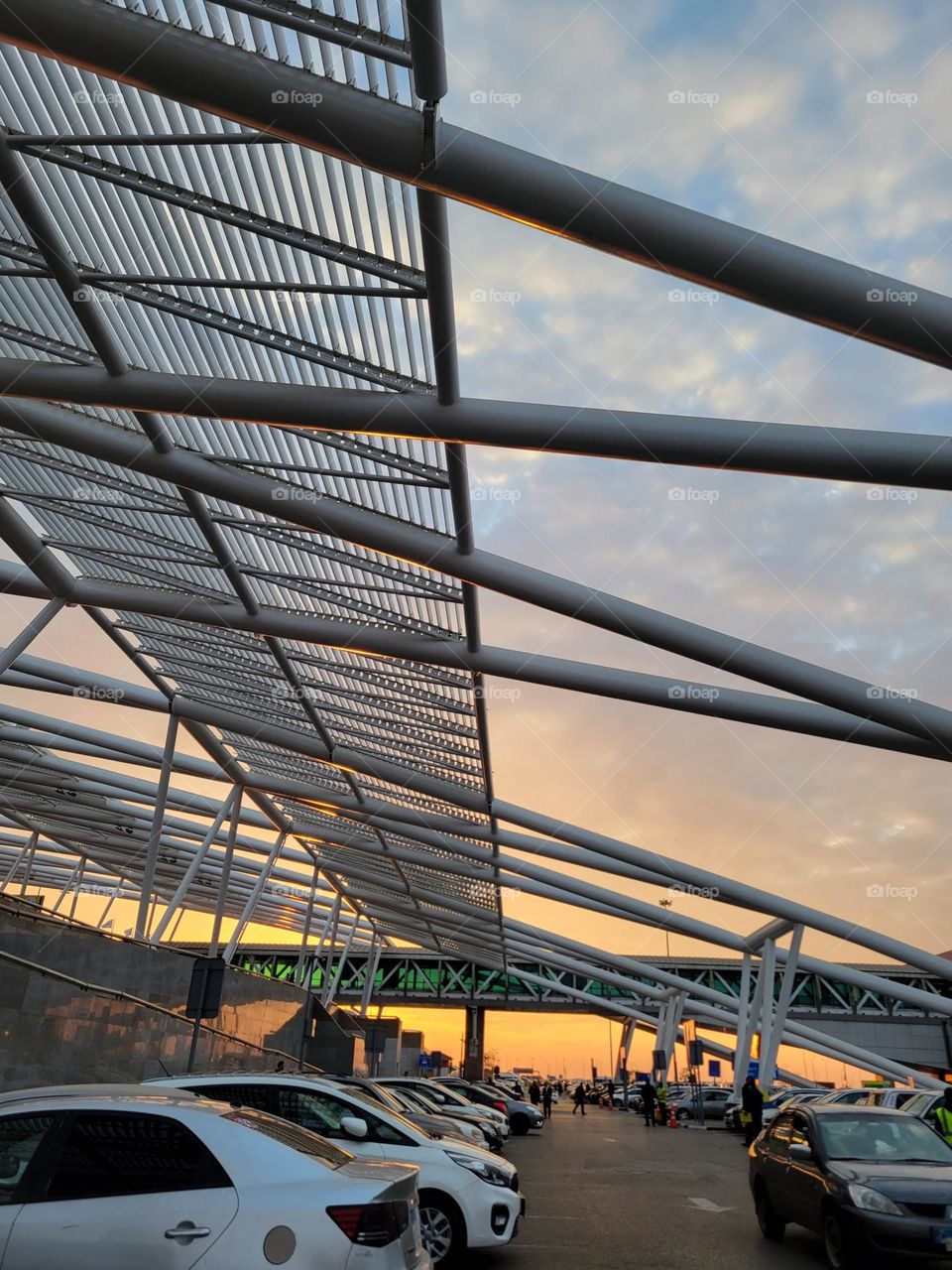 Phnom Penh airport at sunset