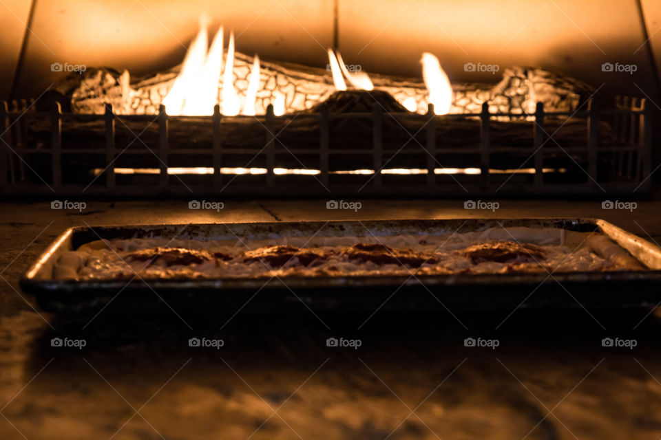 Pizza in the oven