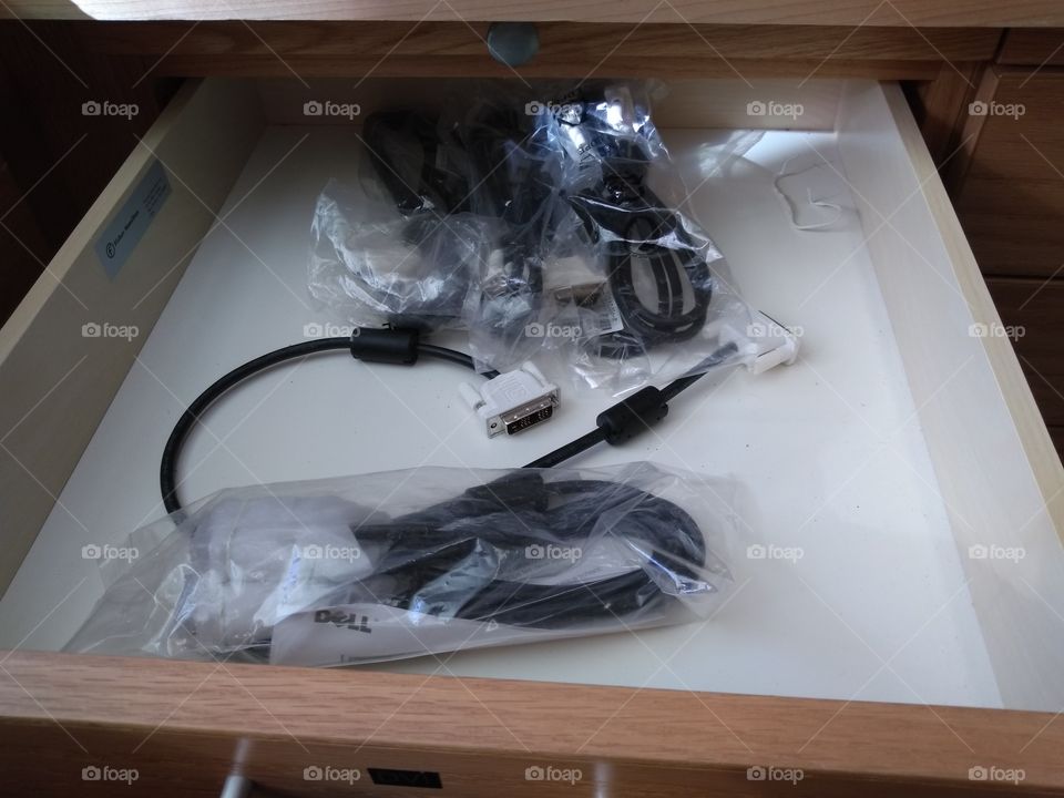 almost empty drawer of DVI