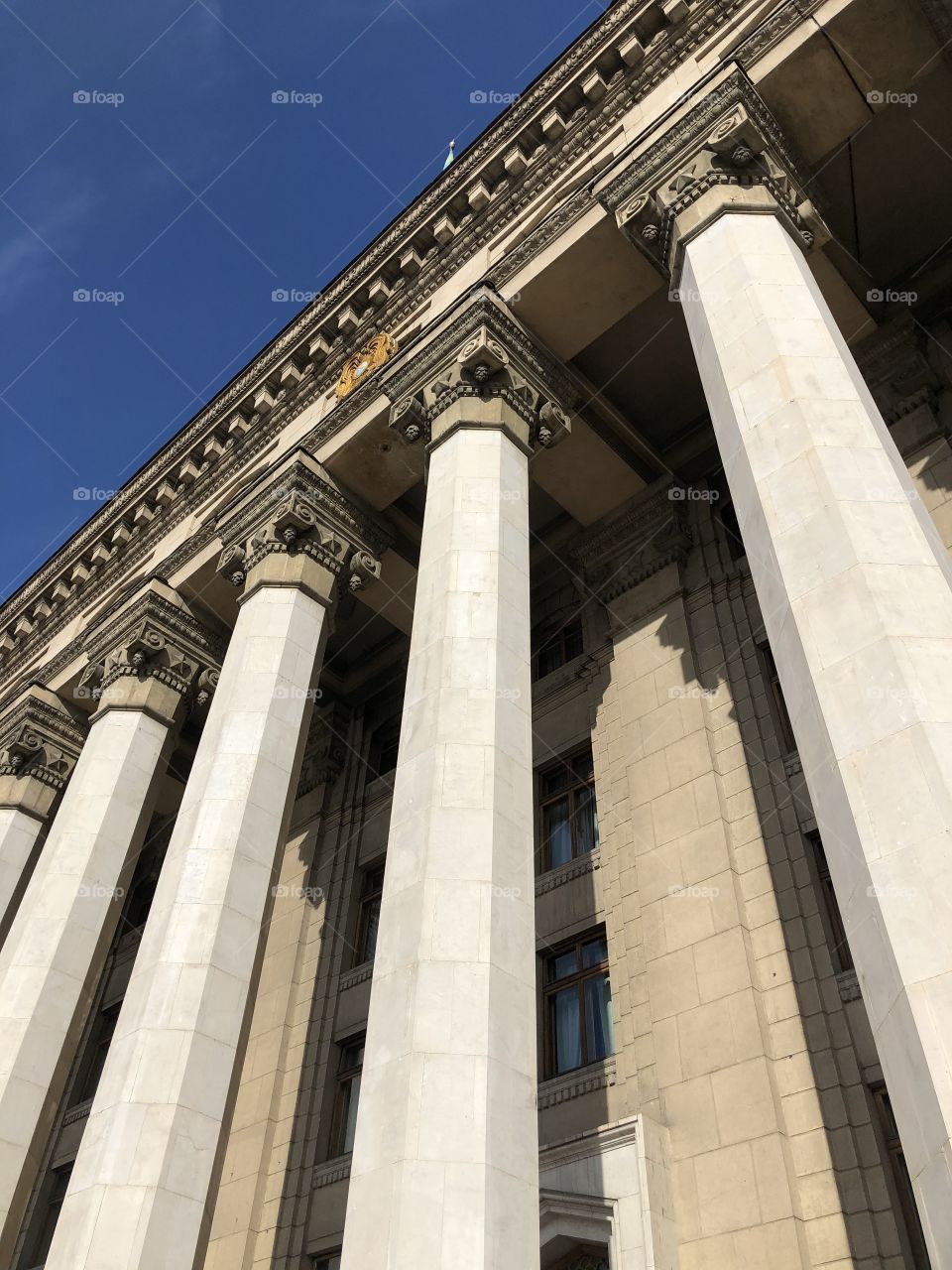 beautiful columns near the university building