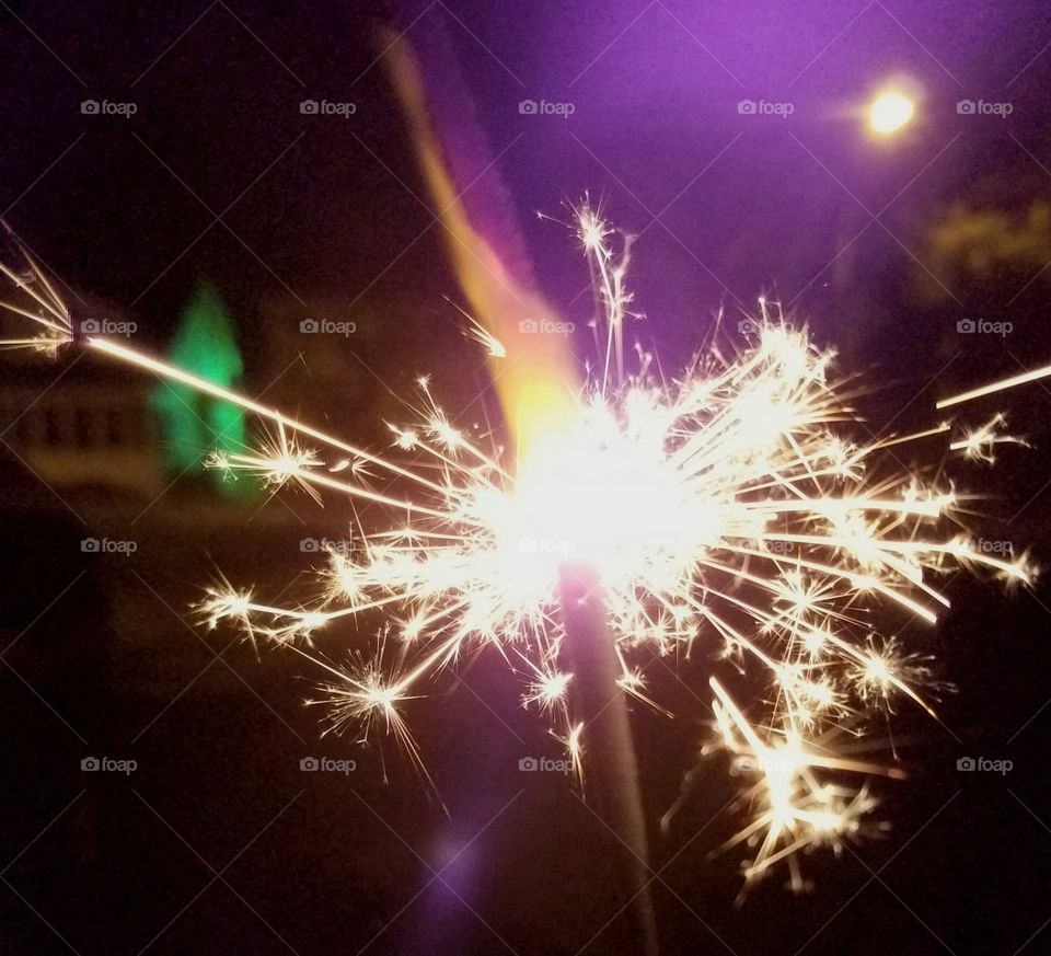 firework sparkles at night