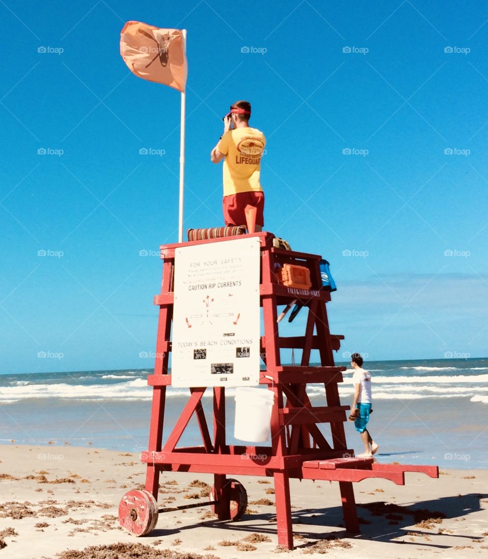 Lifeguard at Daytona Beach, Florida 
