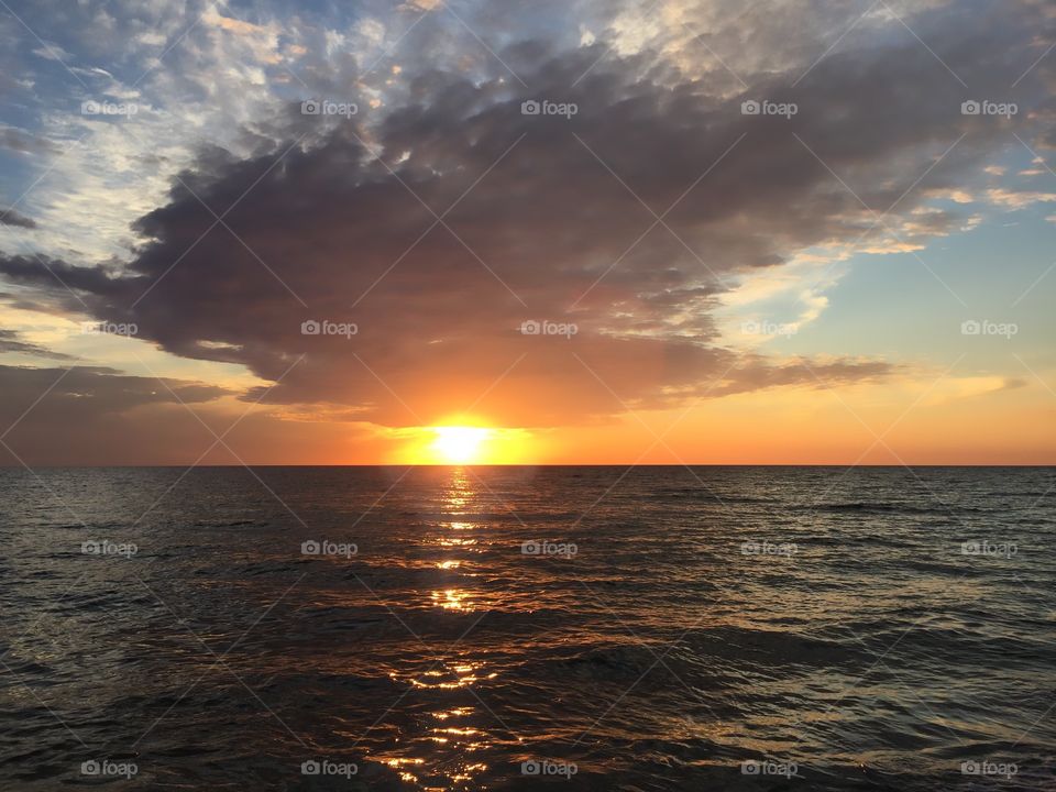 Sunset over sea