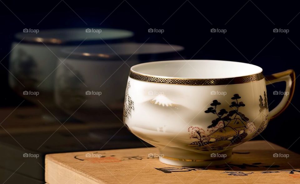 cups japanese art shadows by cekari