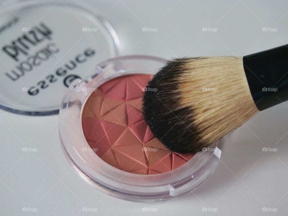 Closeup of blush and brush