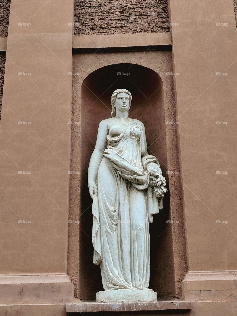 Ancient greek statue on the wall in Sophia, Bulgaria