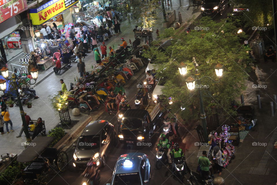 the crowd in the city of Yogyakarta that never goes out