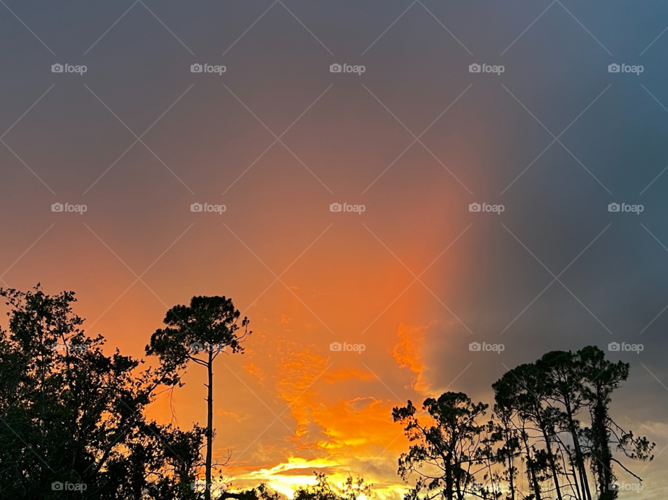 Spectacular multicolored sunset.