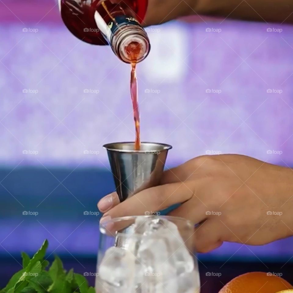 preparing a drink