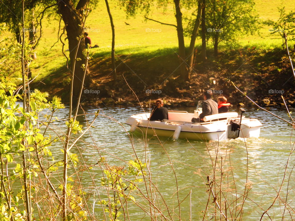 boating on a sunny Sunday