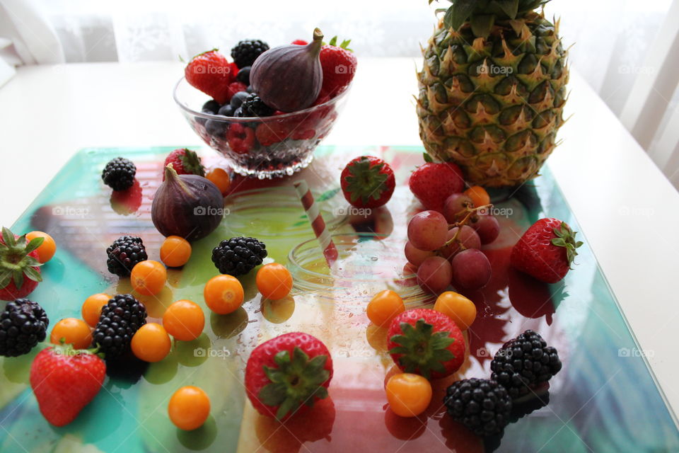 fruits and berries.