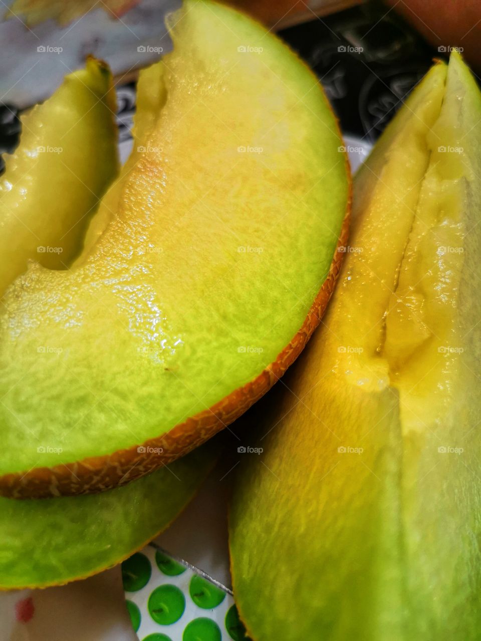 Fruits berry view bio fresh yummy healthy Red strawberry view table day part yellow melon day part cherry dark