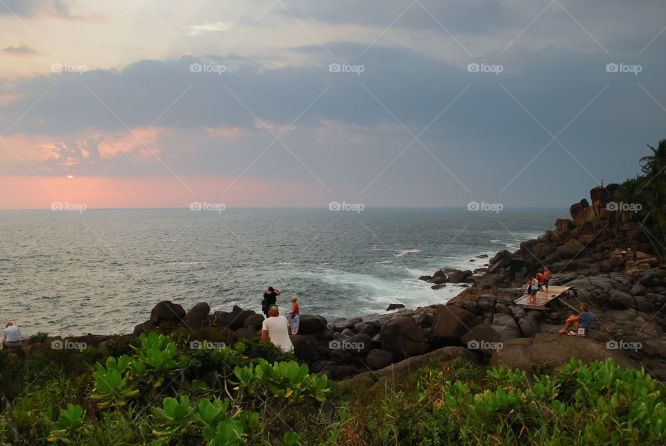 People enjoy the sunset 