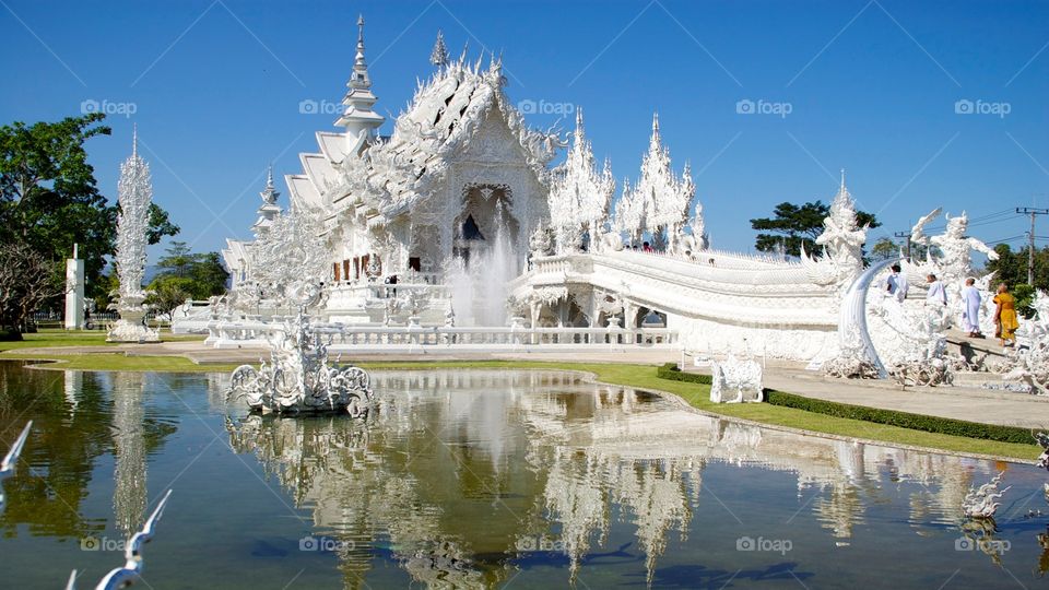 White buddhist temple in Chiang Mai